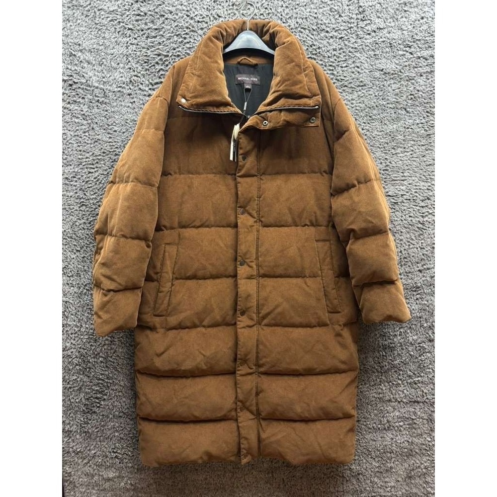 NWT Michael Kors Fall 20 Sleeping Bag Down Puffer Coat Brown Caramel Mens Size L